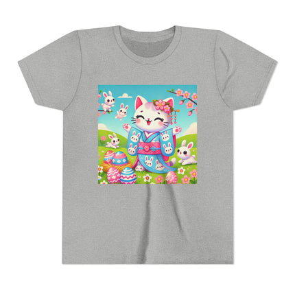 Springtime Kitten’s Easter Joy Youth Short Sleeve Tee