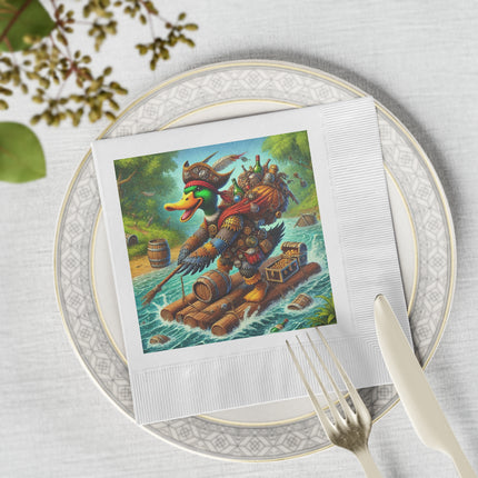 The Daring Drake White Coined Napkins
