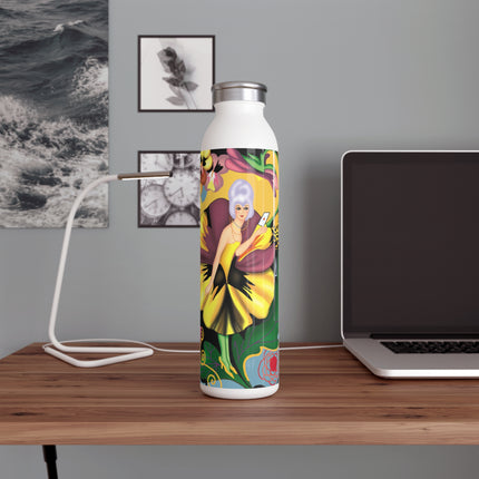 Enchanted Pansy Elegance Slim Water Bottle