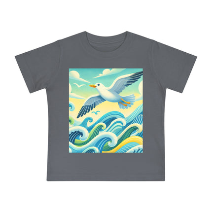 Seagull Riding a Wave Baby T-Shirt – A Splash of Seaside Adventure