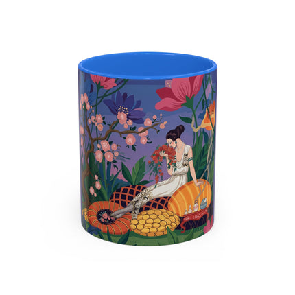 The Garden Of Quiet Reverie Colorful Mugs – Art Deco Botanical Serenity