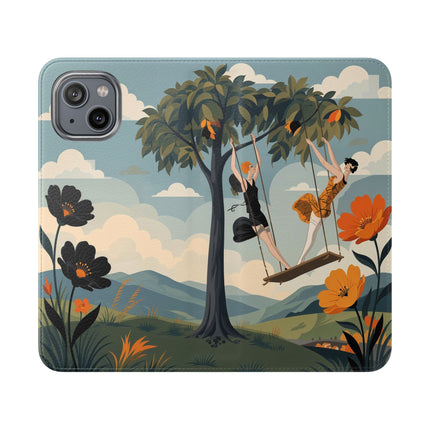 🌳🌺 The Ladies Of The Garden Swing Flip Case – Art Deco Floral Adventure