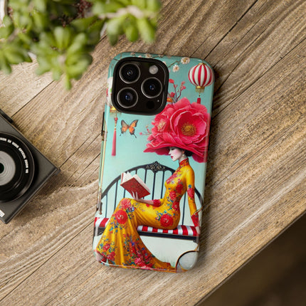 Reading In A Painted Garden Phone Cases