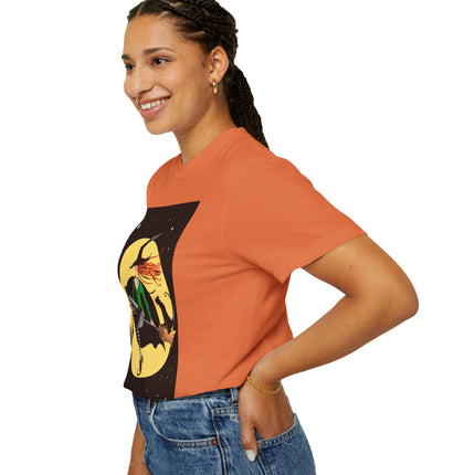 A Witch’s Moonlit Flight Unisex Garment-Dyed T-shirt