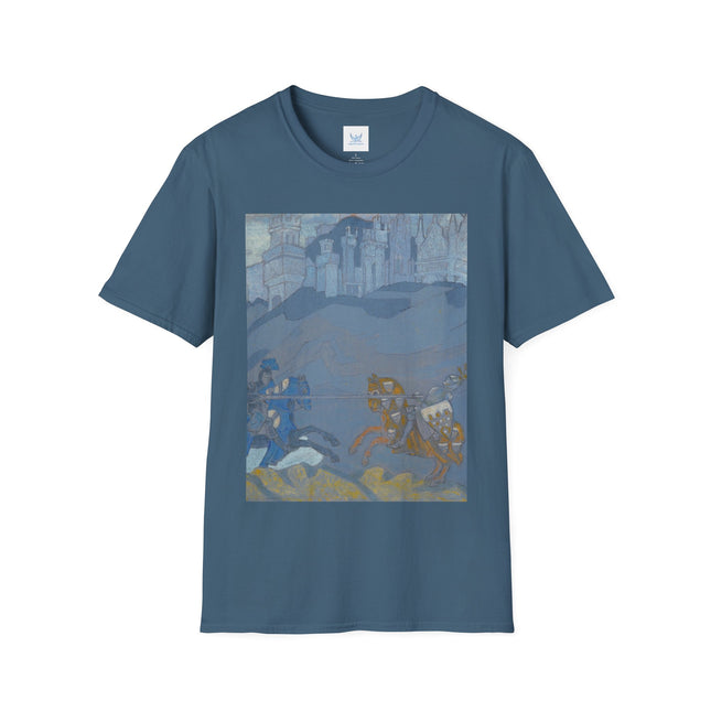 ⚔️🏔️ The Duel by Nicholas Roerich Softstyle T-Shirt – Courage, Conflict & Mystical Power