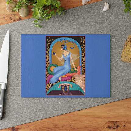 September & Sapphire Zodiac Glass Cutting Board