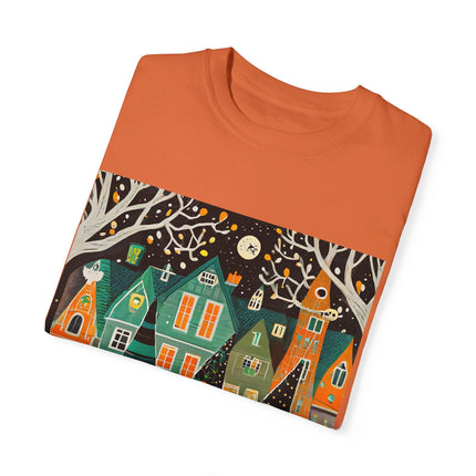 Night of the Trick-or-Treating Owlets Unisex Garment-Dyed T-shirt