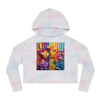 The Graceful Freesia Women’s Cropped Hooded Sweatshirt