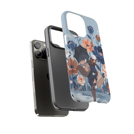 ☂️🌺 The Lady Of The Traveling Garden Phone Case – Art Deco Floral Adventure