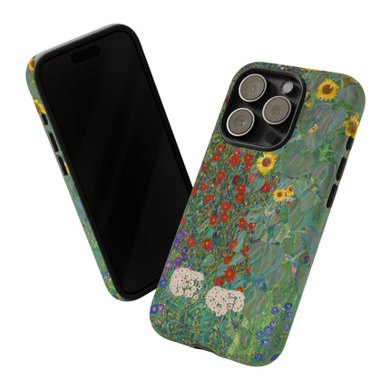 Farm Garden with Sunflowers by Gustav Klimt Phone Cases