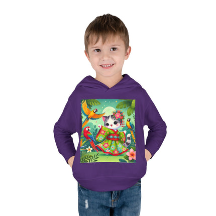 Parrot Dance of the Geisha Kitten Toddler Pullover Fleece Hoodie