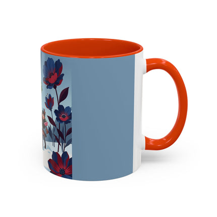🎁🌺 The Christmas Gift Garden Stroll Colorful Mug – Art Deco Holiday Fantasy