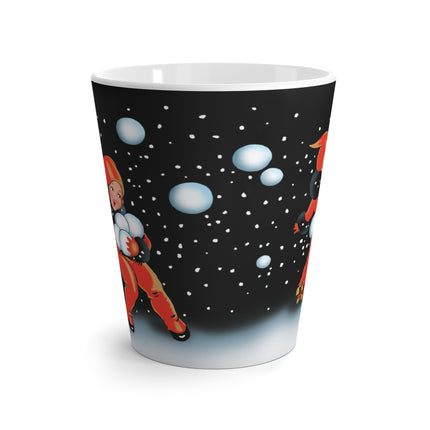 A Festive Snowball Toss Latte Mug