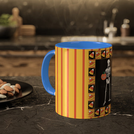 Candy Corn Skeleton Colorful Mugs (11oz, 15oz)