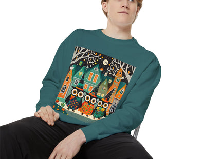 Night of the Trick-or-Treating Owlets Unisex Garment-Dyed Sweatshirt