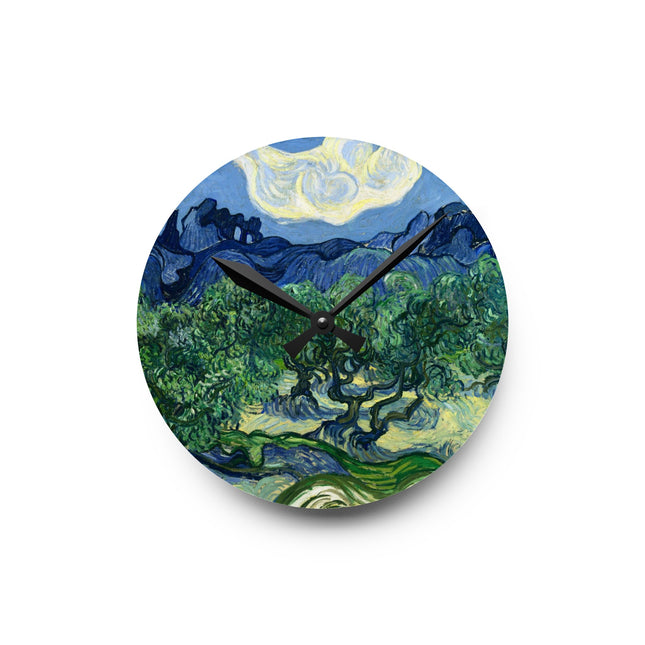 Olive Trees by Vincent Van Gogh Acrylic Wall Clock, Round and Square