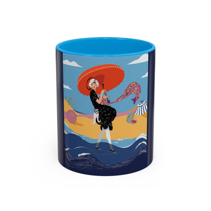 Beachside Promenade Colorful Mugs – Chic Summer Stroll & Coastal Glamour
