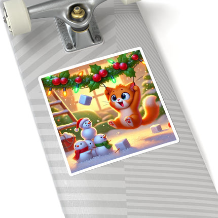 Naughty or Nice Kitten Kiss-Cut Stickers (4 Sizes)