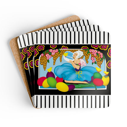 Blooms and Chicks Corkwood Coaster Set