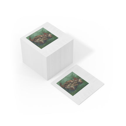 Crab on its Back by Vincent Van Gogh White Coined Napkins