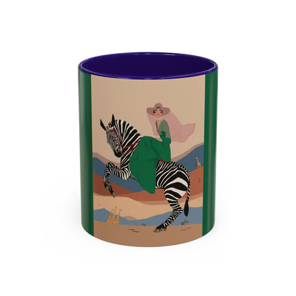 Zebra Rider Colorful Mugs – Safari Chic & Art Deco Adventure