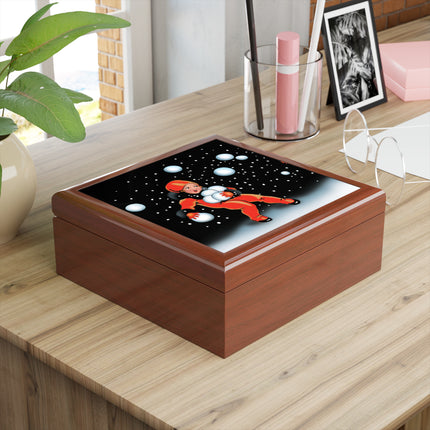 Festive Snowball Jewelry Box