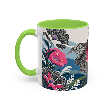 🌸🎀 The Pink Lace Garden Promenade Colorful Mug – Art Deco Fashion Elegance