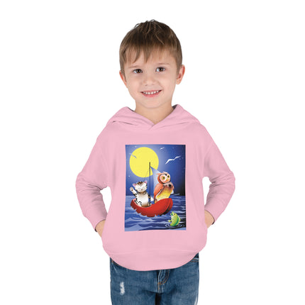 Embarking on a Moonlit Journey Toddler Pullover Fleece Hoodie