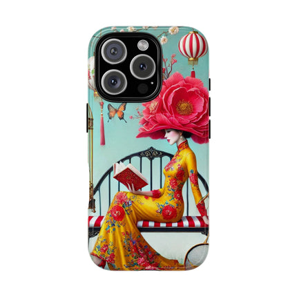 Reading In A Painted Garden Phone Cases