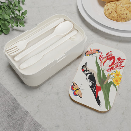 Woodpecker & Tulip Bento Lunch Box – Vibrant Energy & Cheerful Charm