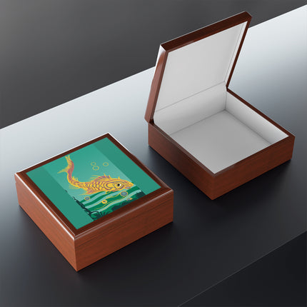 Golden Serenity Jewelry Box