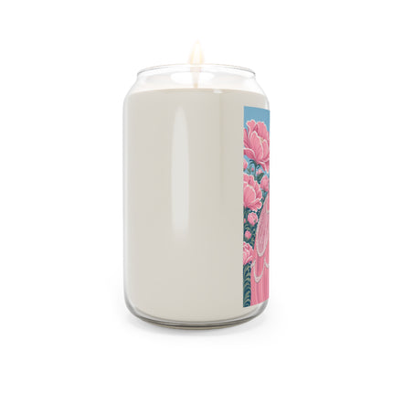 🌸🎀 The Lady Of The Pink Blossom Garden Scented Soy Candle – Art Deco Floral Romance