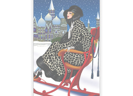 Elegant Winter Woman in Sleigh Kiss-Cut Stickers (4 Sizes)