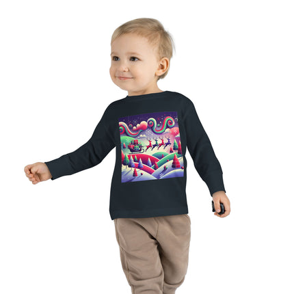 Festive Reindeer Flight Toddler Long Sleeve Tee