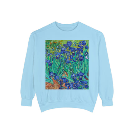 Irises by Vincent Van Gogh Unisex Garment-Dyed Sweatshirt