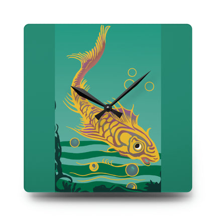 Golden Serenity Acrylic Wall Clock