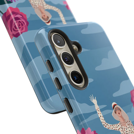 🌺👒 The Grand Flower Promenade Phone Case – Art Deco Fashion Illustration