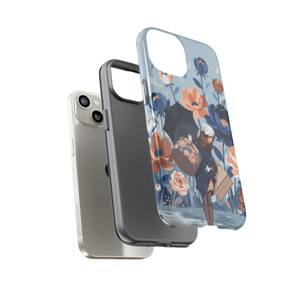 ☂️🌺 The Lady Of The Traveling Garden Phone Case – Art Deco Floral Adventure