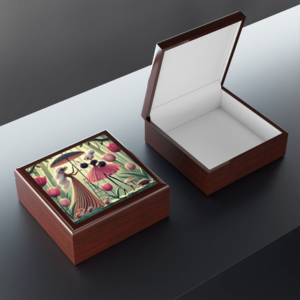 Tulip Parasol Jewelry Box – Whimsical Spring Encounter