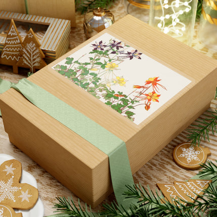 Aquilegia Flowers by Tanigami Kônan Kiss-Cut Stickers (4 Sizes)