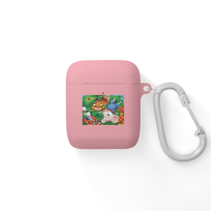 Curious Tabby & Merry Mice – Woodland Adventure AirPods Case