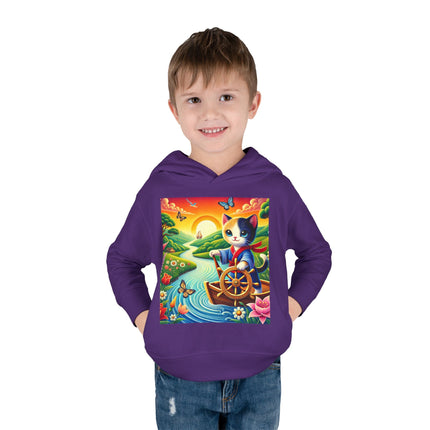 Sailor Kitten’s River Adventure Toddler Pullover Fleece Hoodie