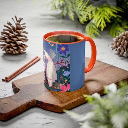 The Lady Of The Enchanted Aquarium Colorful Mugs – Art Deco Aquatic Elegance