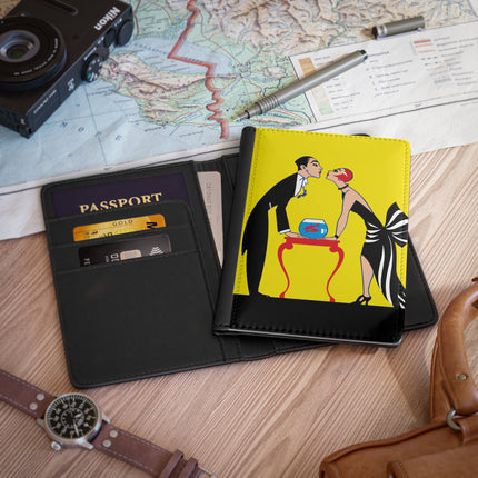 A Moment of Elegance: A Passionate Embrace Amidst Golden Splendor Passport Cover