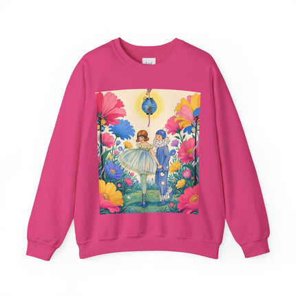 🌸🏮 The Lantern Garden Stroll Crewneck Sweatshirt – Art Deco Floral Whimsy