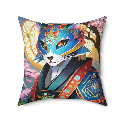 Cyberpunk Samurai Spun Polyester Square Pillow