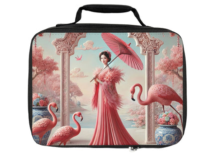Petals, Porcelain, and Flamingos Lunch Bag