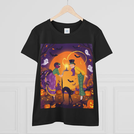 🎃🕯️ The Midnight Halloween Greeting Cotton Tee – Vintage Halloween Charm