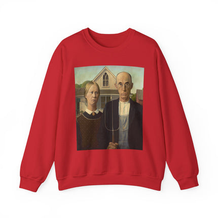 American Gothic by Grant Wood Heavy Blend™ Crewneck Sweatshirt