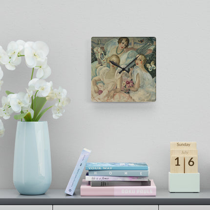 Les Femmes Fatales by Gerda Wegener Acrylic Wall Clock, Round and Square
